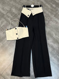 2022 Summer New Arrival Sleeveless Strapless Crop Top High Waist Long Pants Two Piece Set Women Streetwear