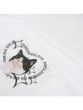 Korean Style Off Shoulder Women Casual Fashion Vintage Sexy Print T-shirt Streetwear Halter Tank Top 2 Piece 2023 New
