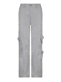 Washed Pocket Solid Cargo Pants- Outfit