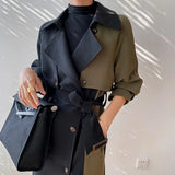 American Top Quality Autumn spring Trench Coat women Long Coat Simple Chic Classic Female Windbreaker