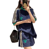 Women's Fashion Casual Two-piece Shorts Summer Street Sportswear Short-sleeved T-shirt Tops Shorts Oversized with