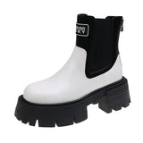 England Style High Street Retro 2022 Spring And Autumn Cowhide Chelsea Boots Women Casual