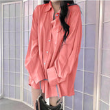 Casual Black Blouse Women Long Sleeve Oversized Korean Style White Sihrts Female Basic Harajuku Streetwear