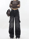 Belted Dark Wash Cargo