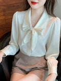 Shirts and Blouses Elegant and Youth Woman Blouses Bow Vintage White Shirt Women Korean Women's Clothes Basic Women