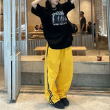 Y2K Striped Sweatpants Women Oversized Cargo Pants Streetwear Baggy Wide Leg Joggers Bf Hip Hop Casual Sports Trousers