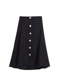 Women Red Mid Long Skirt Trendy Loose Vintage A Line Skirts Streetwear Female Korean Elegant High Waist Skirt Plus