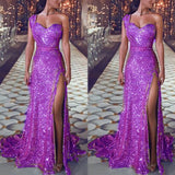 Banquet Temperament Sexy One-shoulder Long Gilding