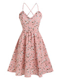 Plaid Print Lace-Up Cami Dress Casual Women Mini Dress Spaghetti Strap Vacation Fashion Party Dress