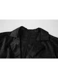 Women Shirts Black Turn-down Collar Long Sleeve Loose Vintage Blouses Female Elegant Office Ladies Chic Jacquard Tunic Shirt