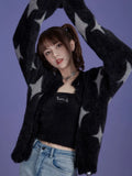 Fashion Graphic Knitted Sweater Woman Harajuku Sweet Oversized Cropped Tops Off Shoulder Casual Loose Jumper