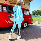 Women Elegant Zipper Sweatshirt Pullover & Elastic Waist Pants Tracksuit Casual Solid Sports Suit Autumn Winter Fleece 2pcs