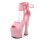 Summer Walking Show Artifact Model High-heeled Shoes Sandals Pole Dancing 17CM Sexy Black Platform Hate Sky High-heeled