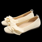 Shoes] Egg Roll Lotus Leaf Tip Flat Sole Single Shoe New French Temperament Soft Sole Comfortable Flying Women