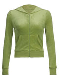 Velvet Zip Up Hoodie- Outfit