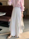 Casual Elastic High Waist Female Pleated Skirts 2022 Spring Summer Loose Irregular Women