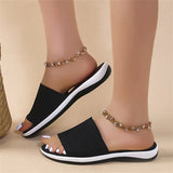 summer new spot one word knitted sponge cake thick bottom sandals and slippers women's large size sandals and