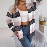 2025 Casually Striped Striped Lantern Sleeve Sweater