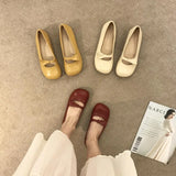 Head Evening Wind Literary Soft-Soled Single Shoes Women 2025 New Fairy Vintage Bow Bean Bean Shoes Women's Single