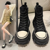 Women's 2021 New Summer Thin Zebra Pattern High-Top Women's Raise the Bottom Platform Dad Canvas