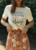 Queens Women Boho Tees Short Sleeve Desert Print Vintage T