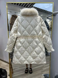 Fox Winter Women Winter New Down Coats Female Loose White Duck Down Jackets Ladies Thick Warm Long Overcoats