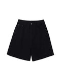 Women High Waist Wide Leg Denim Shorts Casual Female Solid Streetwear Knee-length Stright Jeans Bermuda Shorts 2023 New