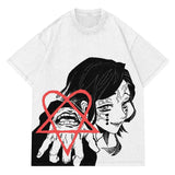 Slayer Kimetsu No Yaiba Print T-shirt Women Harajuku Aesthetic Zenitsu Tshirt 2023 Summer Japan Anime Female T Shirt