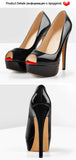 Onlymaker Women's Peep Toe Pumps Platform Fashion Spike Pumps Extremely High Heel Party Wedding Slip On Shoes Big Size