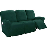 2 3 Seater Velvet Recliner Sofa Cover Elastic Split Design Relax Sofa Slipcover Solid Lounge Armchair Covers With Side