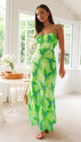 Zingj Wind 24 Years Fresh And Sweet Summer Floral Print Open Back Middle Long Dress