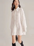Pleat Designer Oversized Button Up Shirt Fall 2021 Womens Fashion Long Sleeve Collared White Shirt Pink Black