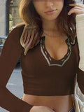 Long Sleeve Ribbed Crop Top- Outfit