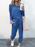 Spring And Autumn Women's New Women's Loose-Fitting Solid-Colored Drawstring Long-Sleeved Casual