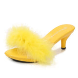 Three-Dimensional Flowers Slippers Summer Transparent Sandals Beach Shoes Thin High Heels Walk Show Crystal Party Women