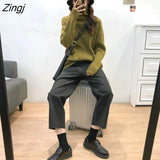 Oversize Sweater Women Autumn Winter Casual Basic Knitted Sweater Pullovers Korean Loose Jumper Streetwear
