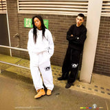 Men's Hip-Hop Letter-Print Sweatpants Trendy Street Loose-Fitting Broad Leg Trousers Drawstring Straight