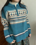 Half Zip Christmas Knit Pullover- Outfit