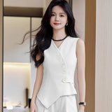 Red Small Suit Medium Long Chic Retro Belt Korean Version 2025 Casual Temperament White Suit Jacket