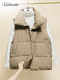 2022 New Winter Cotton Down Vest Women Loose Waistcoat Warm Cotton Padded Jacket Sleeveless Female Winter