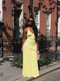 Spring And Summer New V-Neck Sling Vest Folding Hips Long Skirt Wool Set