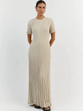 Ribbed Short Sleeve Maxi Dress&nbsp;-Outfit