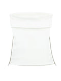 White Corset Top Women Off Shoulder Tube Top Female Zipper Backless Sexy Tops Woman Bustier Sleeveless Streetwear Y2k
