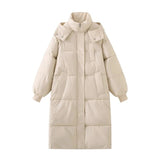 Winter Cotton Coat Women Solid Color Loose Padded Jacket Parkas Casual Female Zipper Thickening Warm