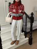 Buttoned Retro Printed Cardigan- Outfit
