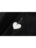 Black Gothic Blazer Coat Women Autumn 2023 Notched Neck Streetwear Harajuku Loose Long Sleeve Y2k Jackets Coat