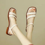 Simple Word With Sandals In The Summer Of 2025 New Dew Flat Bottom Large Size Roman Women's Cool