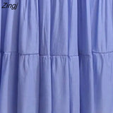 Korean Style Long Skirt Women For Spring Summer 2022 Blue White Black High Waist Sun School Midi Pleated Skirt