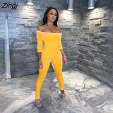 Autumn Streetwear Pink Velvet Jumpsuit Women Bodycon One Piece Outfit Black Off Shoulder Backless Casual Jumpsuit