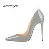 12 cm Women Pumps Patent Leather Pointed Toe Women Shoes High Heel Stiletto Party Shoes Women QP022